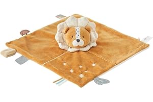 NOUKIE'S - Doudou bébé et Enfant - Lion Caramel Babou - Eveil et Sommeil - Marionnette - Cadeau de Naissance
