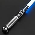 ANASABER Dueling Light Saber, Motion Control Lightsabers for Adults,Smooth Swing Light Saber with 16 Sound Fonts,RGB 12 Colors Changeable, Metal Hilt for Birthday Gift, S9 (Black)