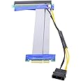 cablecc PCI-E Express 4X to 16x Flex Cable Extender Converter Riser Card Adapter with 4pin Power 15cm