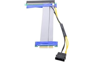 Cablecc PCI-E Express 4x a 16x Flex Extender Converter Adattatore per riser card con alimentazione a 4 pin 15 cm