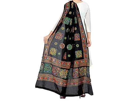 MRV FASHION Women's Cotton Embroidery & Mirror Work Stylish Ethinic Multicolour Dupattas & Stoles