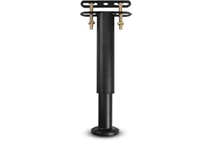 TERDEY Bed Support Legs, Metal Adjustable Legs for Bed, Heavy Duty Bed Center Frame Middle Reinforce Circular Bottom Extendable Slat Support Leg for Cabinet Sofa Bed Frame Replacement Parts (Black 1 Pcs)