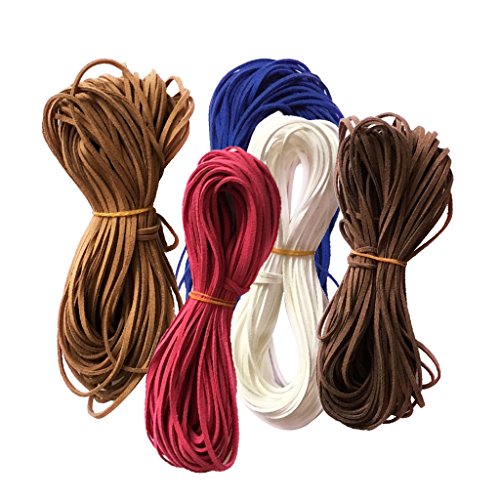MagiDeal 5pcs Weiches flaches Band aus Wildlederimitat 2.6mm – Länge 4 meter – Farbe 5, one size - 8