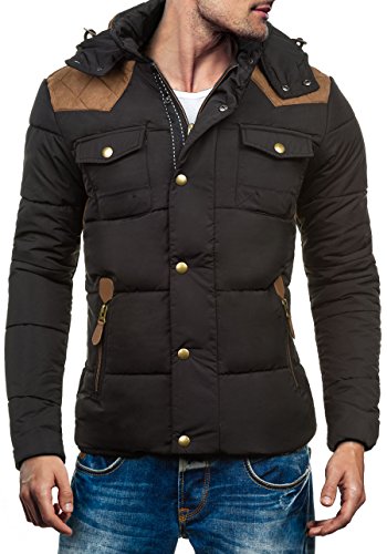 BOLF Herrenjacke bergangsjacke Kapuze J.STYLE 3088 Schwarz L [4D4]