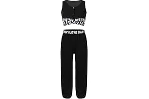 MSemis Teenager Mädchen Jogginganzug Trainingsanzug Sportanzug Jogger Crop Top Sport BH Weste mit Leggings Streetwear für Tanz Yoga Jogging