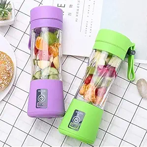 Juxori Portable Rechargeable USB Juicer Cup - Water Bottle - 500ml Personal Electric Fruit Mixer, Protein Shaker & Blender with USB Charger Cable - Perfect for Home Office Travel and Outdoors