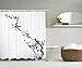 Produktbild JAMES STRAIN Watercolor Flowers Decorations Collection, Spring Cherry Branches Classic Asian Style, Polyester Fabric Bathroom Shower Curtain Set with Hooks, 84 inches Extra Long, Paprika White Grey