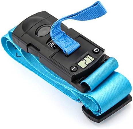 Luggage Strap with Lock and Luggage Scale - Security Travel Baggage Straps with 3-in-1 Function - Adjustable Durable Suitcase Straps - Water-Resistant Polyester Luggage Belt by Opul