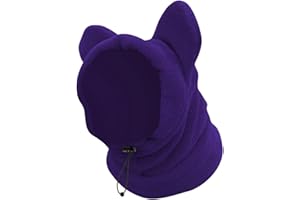 Folpus Hundehaube Wintermütze Ohrenschützer Kostüm Haustier Winterhaube Hüte Hundeohren Abdeckung für mittelgroße bis große Hunde Haustiere Welpen Camping, Violet L