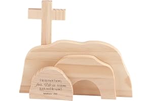 Lipeed Osterkrippe Auferstehung Holz, Ostern Auferstehungsszene, Hölzerne Verzierungen den Heimtisch, Jesus Krippe Szene Dekorationen Christian Figur Ornament