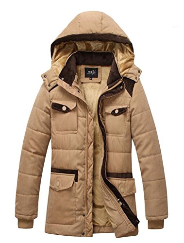 Vogstyle Herren Kapuzenparka Winterjacke Winter Mantel Jacket mit Futter Warm Abnehmbare Hoodie Parka Wintermantel Herrenmantel Art 1 Khaki EU 48 Vogstyle Herren Kapuzenparka Winterjacke Winter Mantel Jacket mit Futter Warm Abnehmbare Hoodie Parka Wintermantel Herrenmantel Art 1 Khaki EU 48