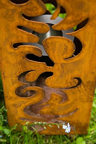 Feuersäule / Säule Metall Edelrost H: 60cm Standsäule f. Bioethanol + Brennpaste - 3