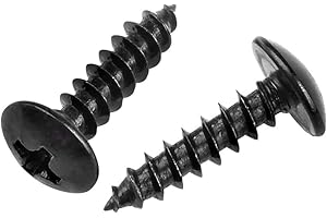 Yudesun Autotaraudeuses Vis À Bois - Acier Au Carbone Vis Vis à Tête Cruciforme Tête Ronde Tête de Champignon Noir M4 M5