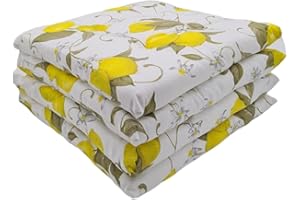 il dolce stile della tua casa Juego de cocina de 4 cojines para silla, de algodón, 4 puntos, acolchado y 5 cm de grosor, fabricado en Italia, estampado de frutas (limones)