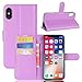 Produktbild Casefirst iPhone X Flip Cover, Case, Durable Protective Case Card Slot [Stand Feature] Leather Wallet Case Vintage Book Style Magnetic Protective Cover Holder for iPhone X - Purple