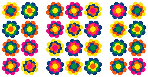 28 Prilblumen Aufkleber 45 mm, Retro Style 70er Jahre Kult, Wandsticker - 3