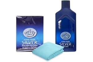 Silver Polish Cloth and Long Term Silver Polish Cleaner 125ml kit For Tarnish Remover, Protector, High Shine Sold by Zopper
