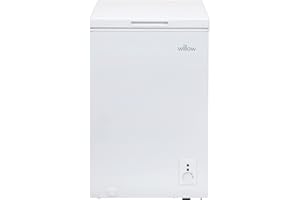 Willow W99CFW Freestanding 99L Chest Freezer with Removable Storage Basket, Suitable for Outbuildings and Garages, 4* Freezer Rating - White