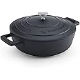 MasterClass Casserole Dish with Lid 24 cm, Lightweight Cast Aluminium, Induction Hob and Oven Safe, Black