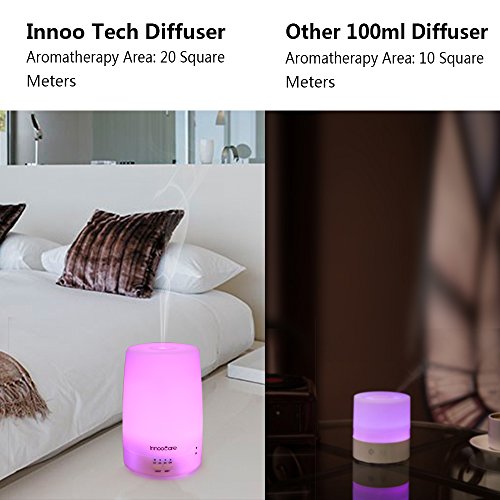 InnooCare Aroma Diffuser 150ml Diffusor Ultraschall Luftbefeuchter Kalten Nebel Technologie Abschaltautomatik Raumbefeuchter mit 7 LED Farbwechsel und Ebook für Babies Yoga Kinderzimmer Schlafzimmer Büro usw. - 3