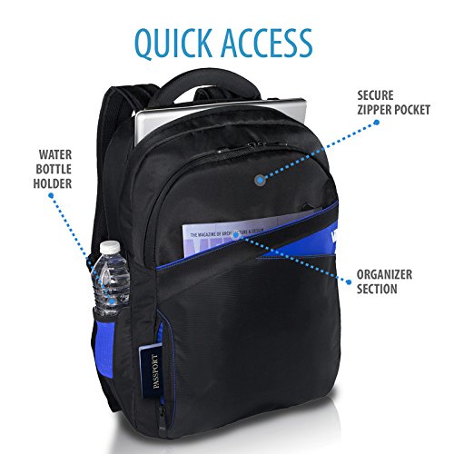 V7 CBD2-BLU-9E Edge Backpack Notebook Rucksack für Notebook / Laptop bis 43,9 cm (17,3 Zoll) schwarz blau - 4