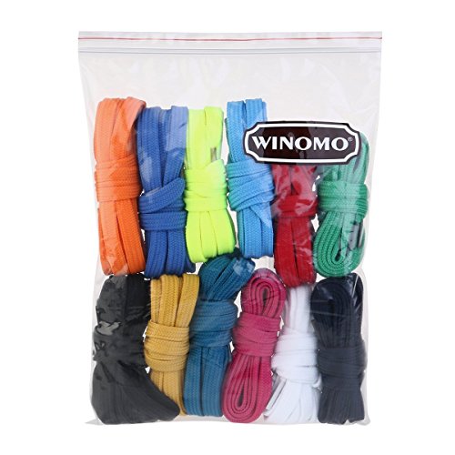 WINOMO 12 Paar Schnürsenkel flache Schuhe Ersatz für Sneakers Stiefel Skates Sport zufällige Farben - 6