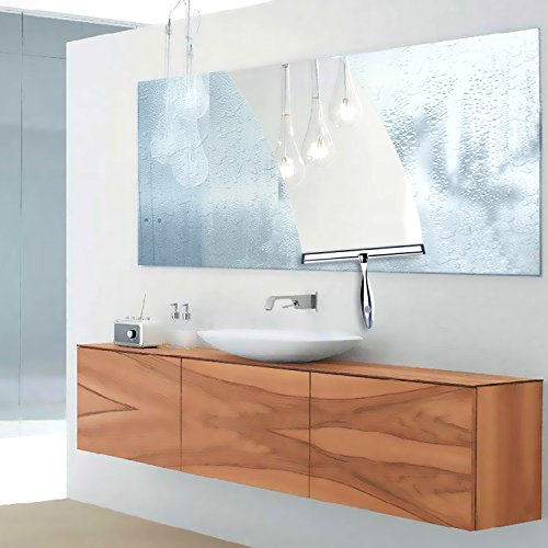 Dusche Fenster Rakel Edelstahl Rakel für Badezimmer, Spiegel, Fenster Reinigungsset, 1 Squeegee with 2 Holder - 7