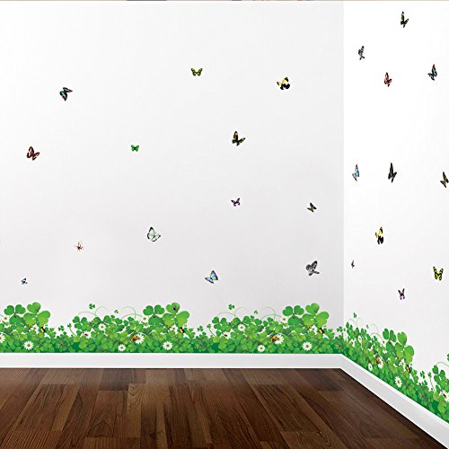 WandSticker4U- Wandtattoo „Blumenwiese mit Schmetterlingen“ | Breite:120cm | Blumen Wiese Gräser | Wandsticker Fenstersticker Aufkleber Deko für Wohnzimmer, Flur, Küche, Kinderzimmer, Garderobe - 3