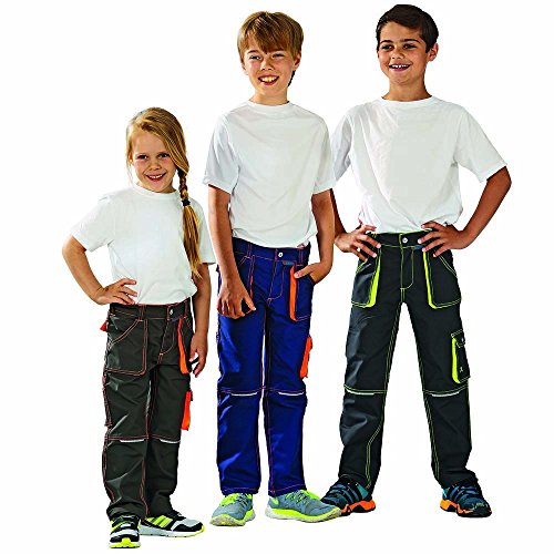 Planam Bundhose Junior, größe 170 / 176, anthrazit / gelb / mehrfarbig, 6110170 - 7