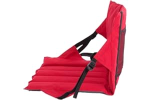 KRUIHAN Przenośna poduszka na siedzenie stadionowe, wielofunkcyjna, lekka, wyściełana, składana krzesło z oparciem, alpinizm plaża, weekend, odporna na wilgoć, do prawie sportów na świeżym powietrzu i na kemping, wędrówki, piknik, czerwona