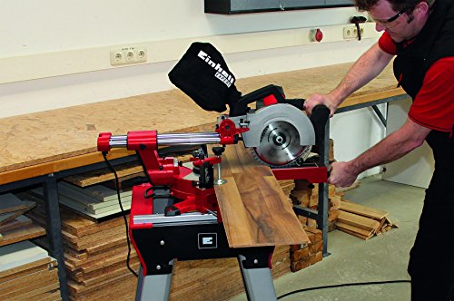 Einhell Zug Kapp Gehrungssäge TE-SM 2534 Dual (1800 W, Sägeblatt Ø 250 mm, Schnittbreite 310 mm, Softstart, schwenkbarer Sägekopf, Laser, LED-Licht) - 3