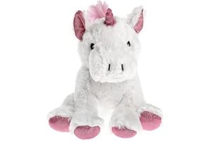 Pelucho - Bouillotte Peluche Licorne blanche - Bien-Être, Chaleur et Douceur - Micro-Ondable - Grains de Blé et Fleurs de Lavande - Fabriquée en France