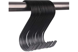 Repuhand - Ganchos de acero inoxidable, 20 piezas, color negro, metalizado, gancho para cocina, baño, dormitorio y oficina, color negro