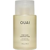 OUAI Fine Travel Size Shampoo - Volumizing Shampoo for Fine Hair with Keratin, Biotin &amp; Chia Oil - Cleans Without Clumping -