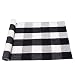 Produktbild Pragoo Baumwolle Karierten Teppich Modern Küchenteppich Küchenläufer handgewebt Geflochtene Fußboden Teppich Kariert Schwarz Weiß Grau 60x130cm