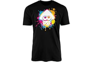 SMARTYPANTS Inkling Colour Ink Splat Camiseta Top Tee - Calamar Splat Octolings Turf War Battles Tercera Persona Shooter Online Videojuego Campaña Adulto Adolescente Niños Regalo Regalo Regalo