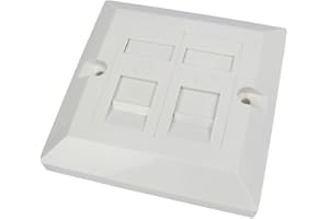 World of Data CAT6 Single Socket Double Port Faceplate - Socket - RJ45 - Ethernet - Network - Face Plate Module
