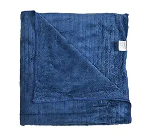 House Beauty Luxury Microfiber Super Absorbent, Anti-Bacterial, Ultra Soft Bath Towel for Men, Women and Kids 70 cm x 140 cm Pack of 1 Solid(Blue)