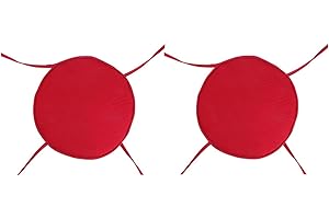 PIPOEI Cuscini per sedia Set di 2/4/6 cuscini per sedia rotonda con lacci, cuscini per sedia rotonda diametro 30 cm, cuscino in poliestere per sedia da bistrot A-05,30cm-2pcs