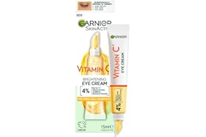 Garnier Eye Cream, With 4% Vitamin C, Brightening Eye Treatment For Dark Circles, Prevents Under Eye Bags And Puffiness, Vitamin C*, 15ml