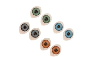 UPSTORE 8 paia di occhi cavi, ovali, in plastica, 4 colori assortiti, per bambole, orsacchiotti, animali impagliati fai-da-te, SD Toys 16mm x 23mm Colori assortiti