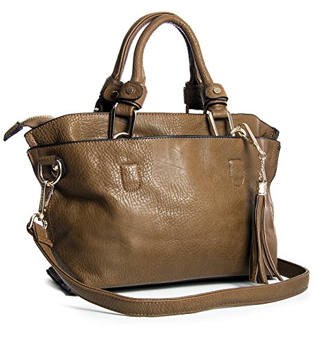 Big Handbag Shop - Bolso estilo cartera para mujer One, color marrón, talla One