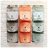 Inwagui Baumwollspitze Bad Kleinbeträge Aufbewahrungstasche Finishing 3-Taschen Gadget Pouch Organizer Wandtasche Faltbar Tasche-Grey - 5