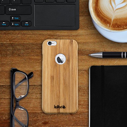 kalibri Funda para Apple iPhone 6   6S - Carcasa Trasera  Ultra Delgada  de  bamb    - Cover Protector  marr  n Claro 