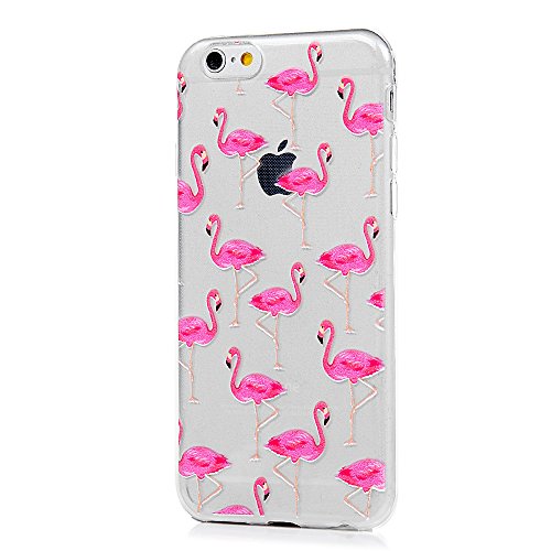 Badalink Case für iPhone 6/iPhone 6S(4,7 Zoll) TPU Handytasche Flexibel Glatt Weiche Gemalt Relief Schutzhülle Bumper Case Handycover Handyhülle Flamingo - 3