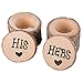 Produktbild DEOMOR 2 Stück Holz Ringbox Ringschachtel Ringschatulle Ring Kästchen Eheringe Hochzeit Retro Rustikale HIS undHERS Gedruckt für Hochzeit Verlobung Jahrestag Engagement