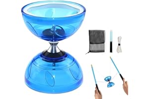 Afenau Diábolo con Rodamientos de Bolas, Diabolo Profesional con SOGA de 10 M, Diabolo Niños, Diavolo para Adultos, Principiantes, Azul