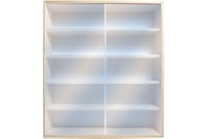 ‎ALSINO Alsino Vitrine für Sammelfiguren Vinyl Figuren Sammlervitrine - 50 cm Breit 58 cm Hoch 5 Fächer V-17.50 - aus Deutscher Holzmanufaktur - Setzkasten Holz - mit 2 Scheiben