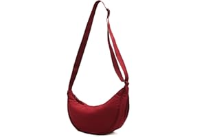 DWDC Bolso bandolera, bolso de hombro para mujer, pequeño, de nailon, media luna, suave, informal, bolso cruzado, bolso de pecho, bolso bandolera