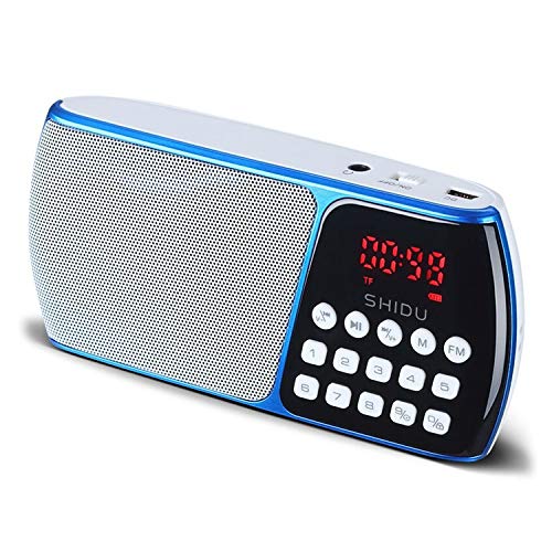 SHIDU SD-S158 Portable FM Radio with TF Card Port, Rechargeable Battery and LED Display